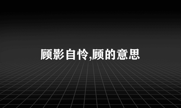 顾影自怜,顾的意思