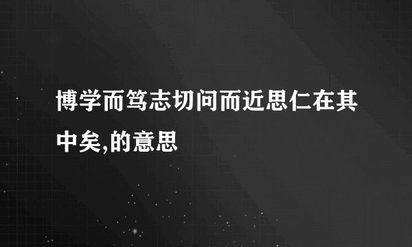 博学而笃志切问而近思仁在其中矣,的意思