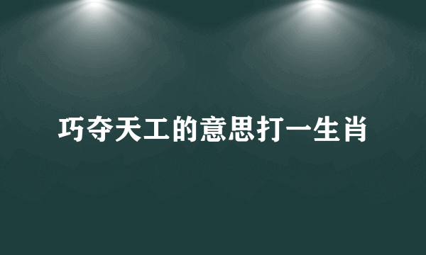 巧夺天工的意思打一生肖