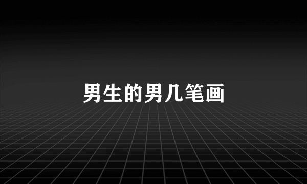 男生的男几笔画