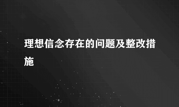 理想信念存在的问题及整改措施