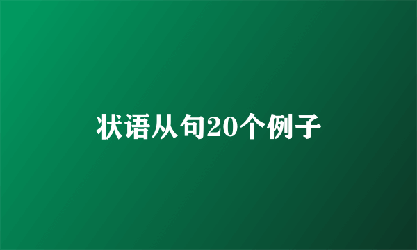 状语从句20个例子