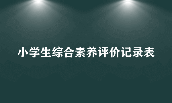 小学生综合素养评价记录表