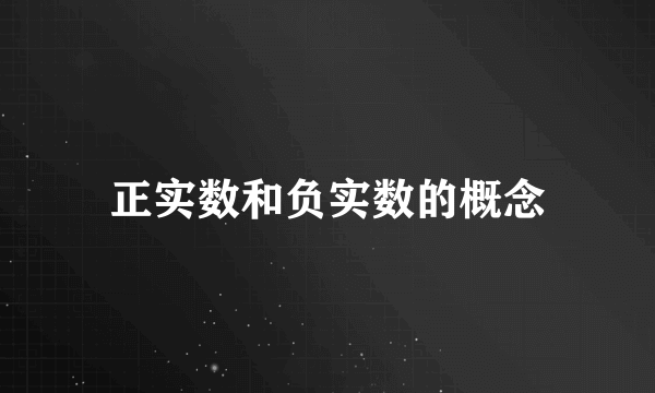 正实数和负实数的概念