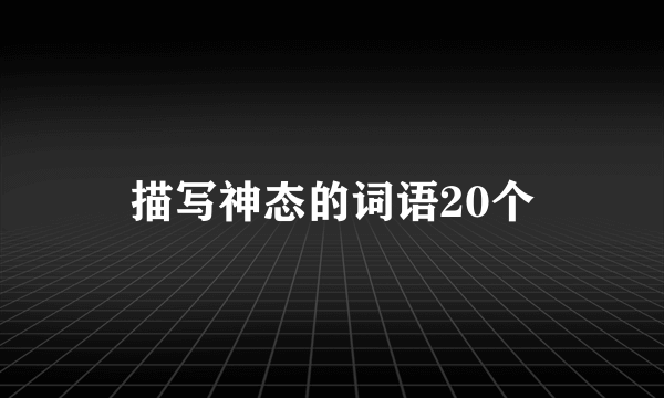 描写神态的词语20个