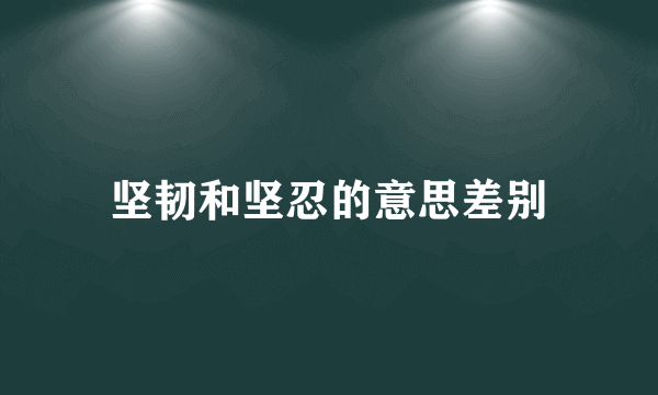 坚韧和坚忍的意思差别