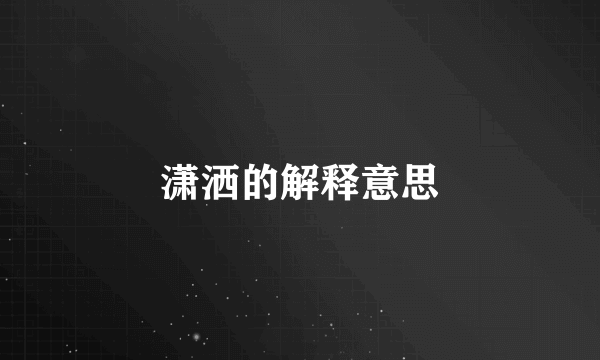 潇洒的解释意思