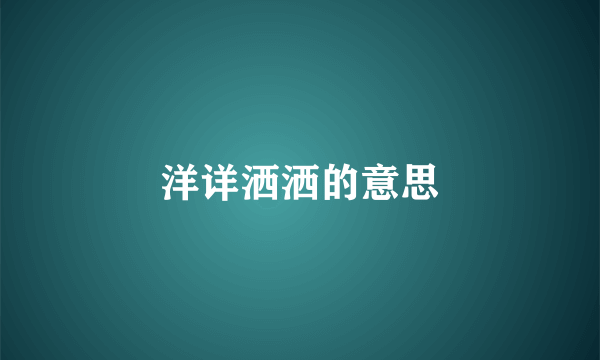 洋详洒洒的意思