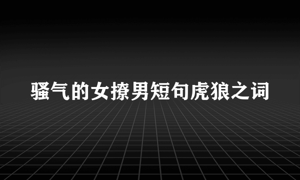 骚气的女撩男短句虎狼之词