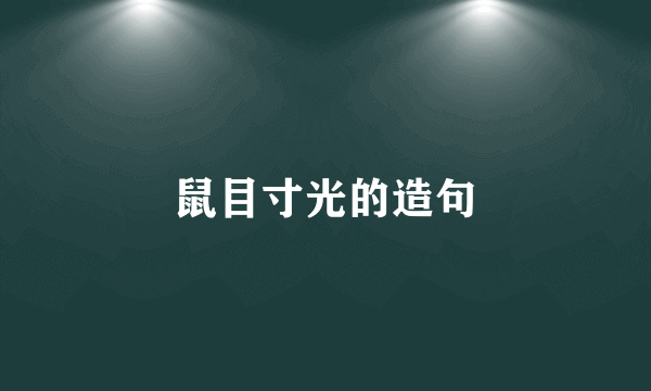 鼠目寸光的造句