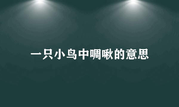 一只小鸟中啁啾的意思