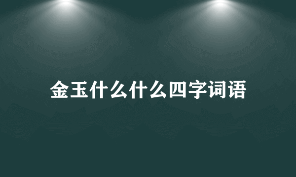 金玉什么什么四字词语