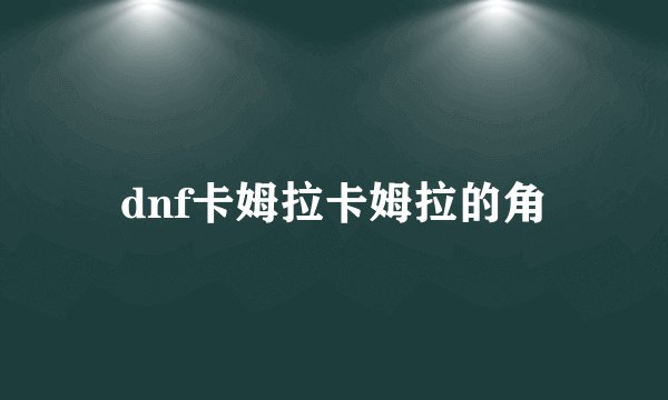 dnf卡姆拉卡姆拉的角