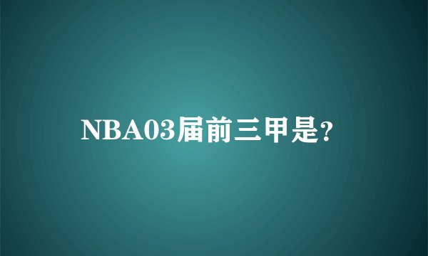NBA03届前三甲是？