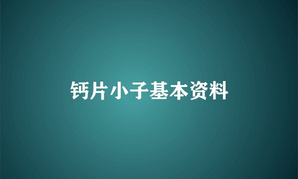 钙片小子基本资料