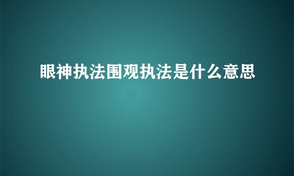 眼神执法围观执法是什么意思