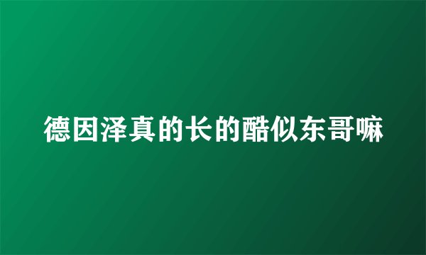 德因泽真的长的酷似东哥嘛