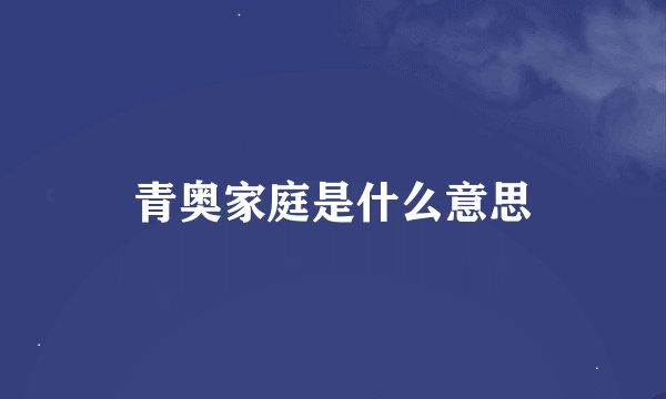 青奥家庭是什么意思