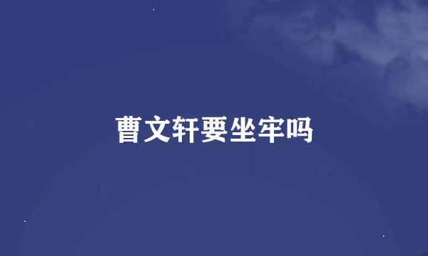 曹文轩要坐牢吗