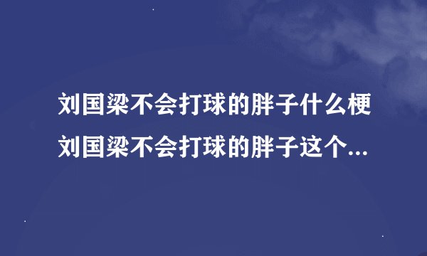 刘国梁不会打球的胖子什么梗刘国梁不会打球的胖子这个梗的解释