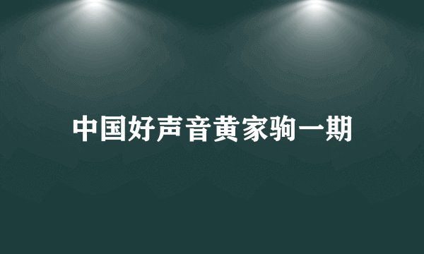 中国好声音黄家驹一期