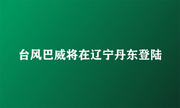 台风巴威将在辽宁丹东登陆