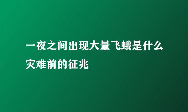 一夜之间出现大量飞蛾是什么灾难前的征兆