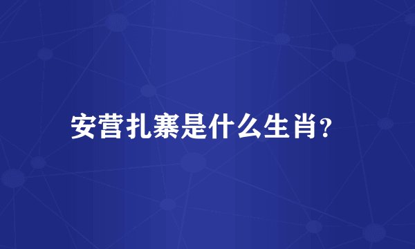 安营扎寨是什么生肖？