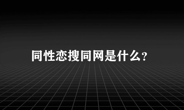 同性恋搜同网是什么?