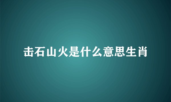 击石山火是什么意思生肖