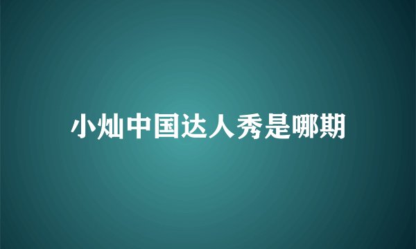 小灿中国达人秀是哪期