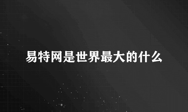 易特网是世界最大的什么