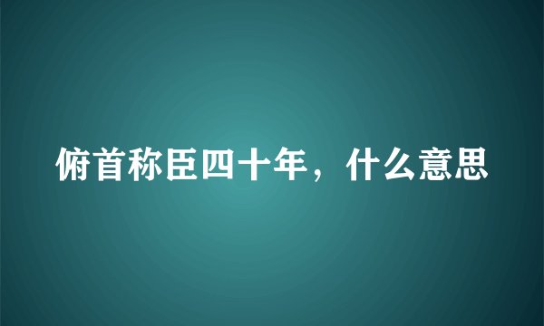 俯首称臣四十年,什么意思