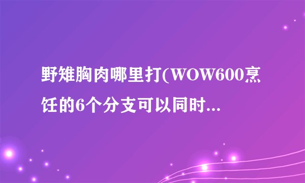 野雉胸肉哪里打(WOW600烹饪的6个分支可以同时学习么?)