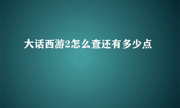 大话西游2怎么查还有多少点