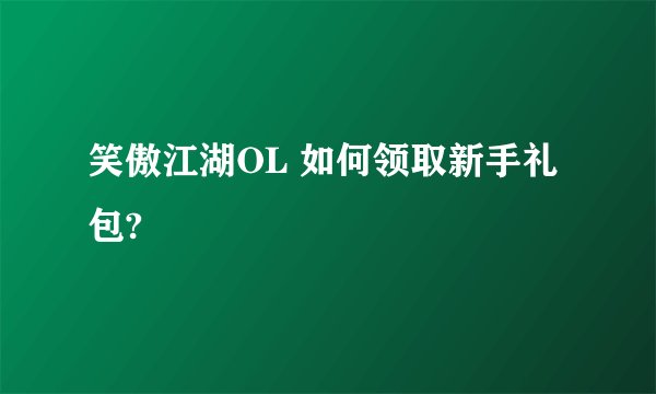 笑傲江湖OL 如何领取新手礼包?