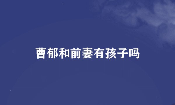 曹郁和前妻有孩子吗