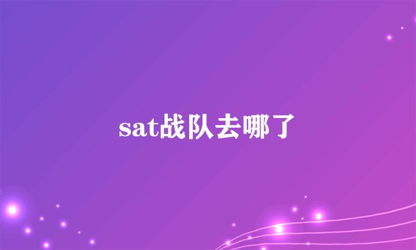 sat战队去哪了