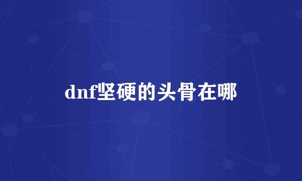 dnf坚硬的头骨在哪