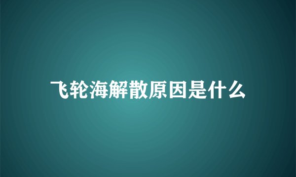 飞轮海解散原因是什么