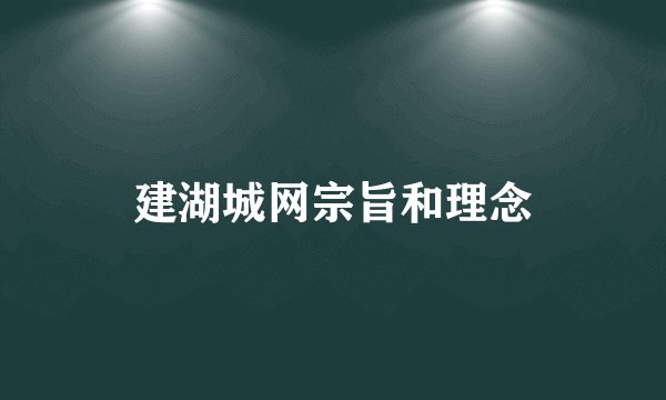 建湖城网宗旨和理念
