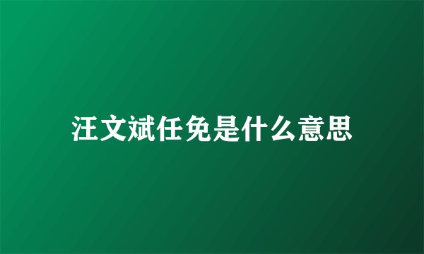 汪文斌任免是什么意思
