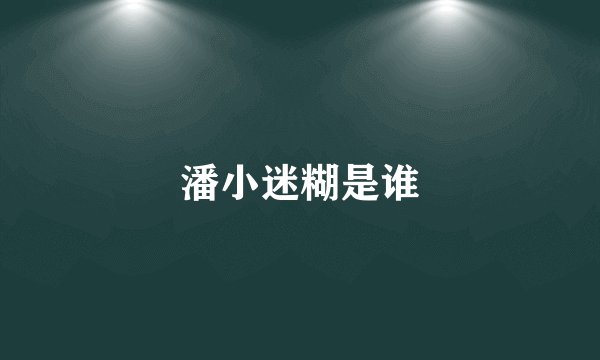潘小迷糊是谁