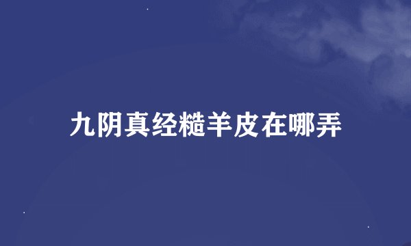 九阴真经糙羊皮在哪弄