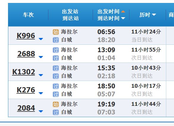 海拉尔至白城子有火车吗?