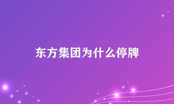 东方集团为什么停牌