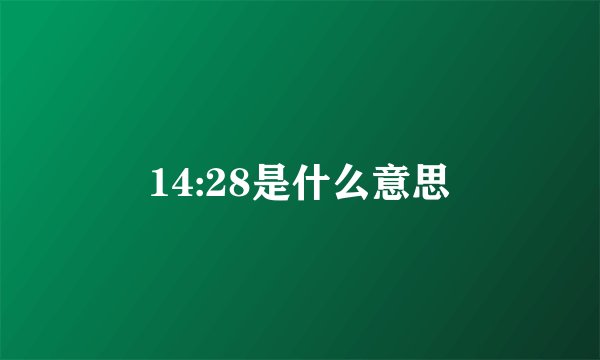 14:28是什么意思