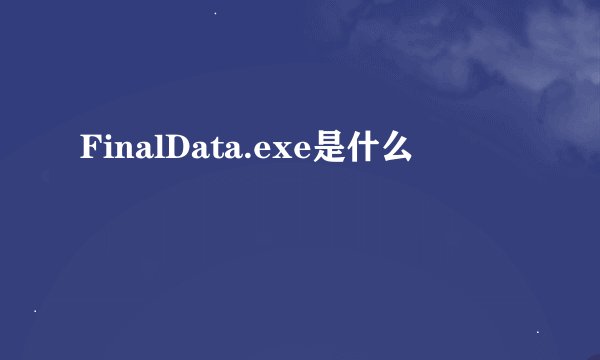 FinalData.exe是什么