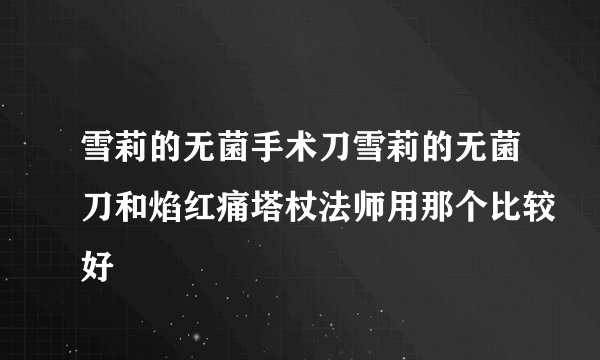 雪莉的无菌手术刀雪莉的无菌刀和焰红痛塔杖法师用那个比较好