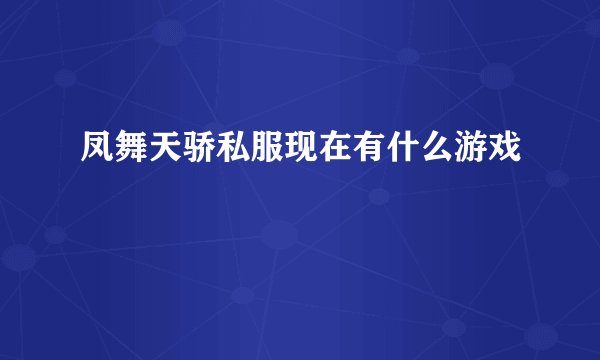 凤舞天骄私服现在有什么游戏